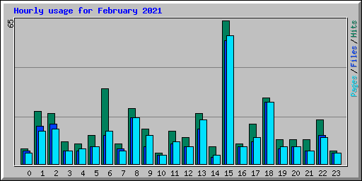 Hourly usage for February 2021