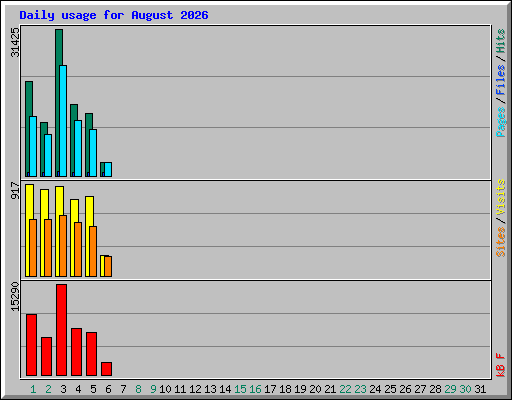 Daily usage for August 2026