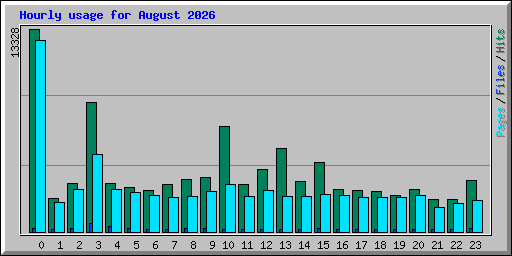 Hourly usage for August 2026
